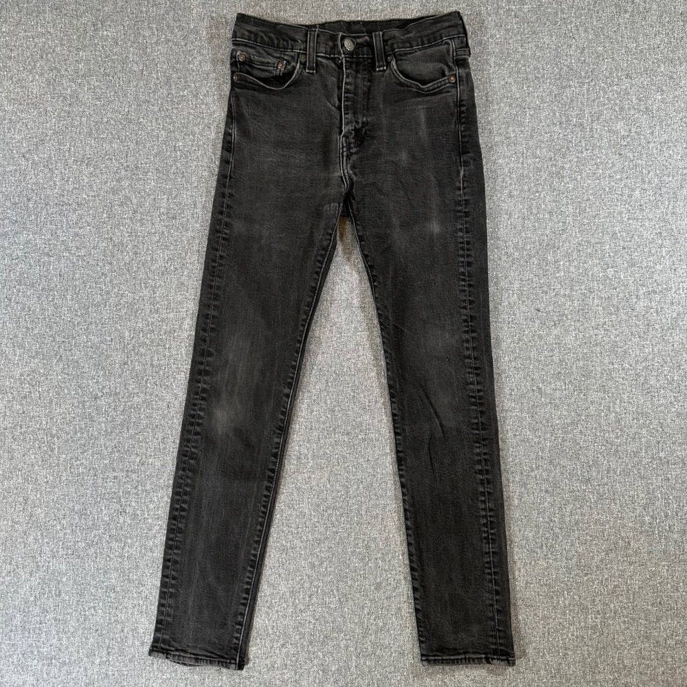 Levi 510 Skinny Fit Jeans Mens 28x30 Faded Black Denim Pants 05510-1129 Stretch